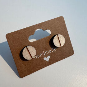 Holzohrring Kreis mit Linie
