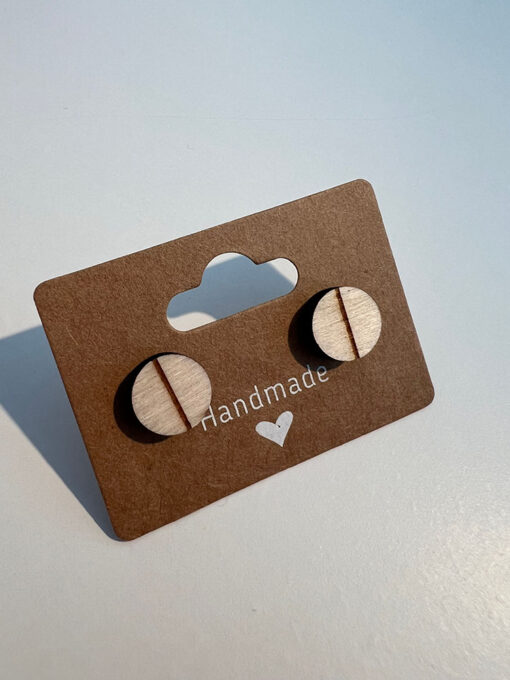 Holzohrring Kreis mit Linie