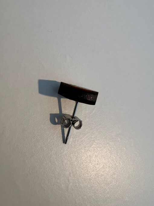 Holzohrring Sechseck mit Linie – Bild 2