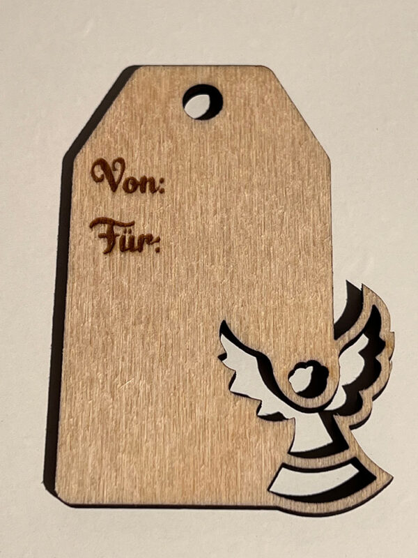 Geschenkanhänger mit Engel