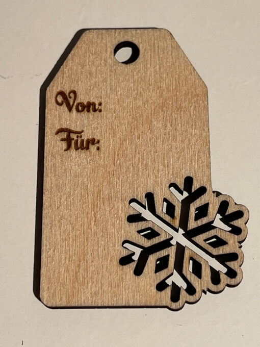 Geschenkanhänger mit Schneeflocke