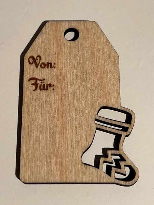Geschenkanhänger mit Socken