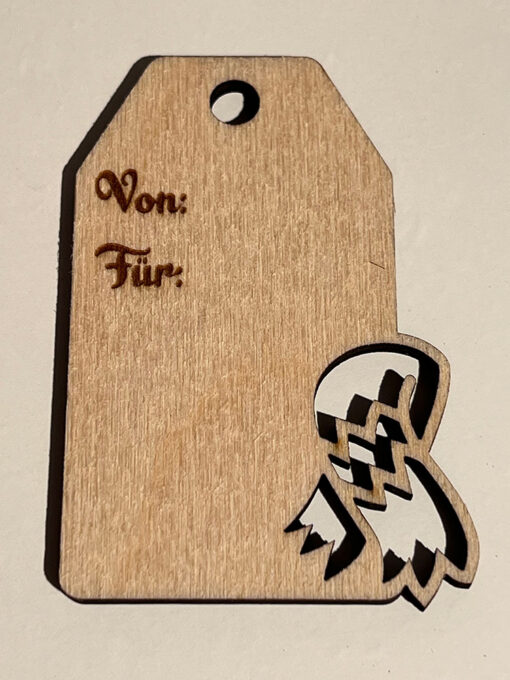 Geschenkanhänger mit Schal