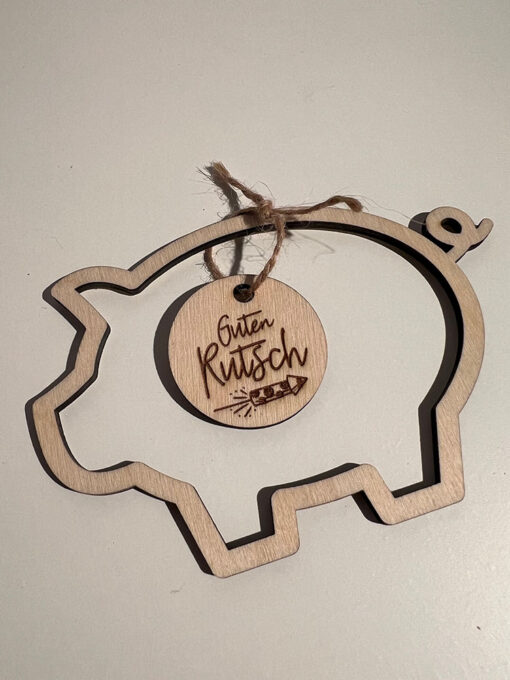 Glücksschweinchen mit Anhänger