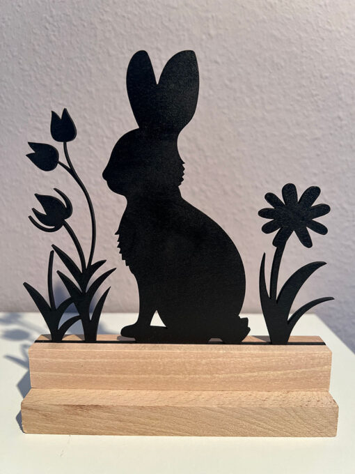 Aufsteller "Hase mit Blumenwiese"